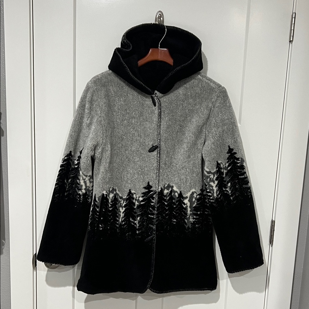 Alpine Studio Hooded Reversable Oversized Women's Sherpa Coat Sz S